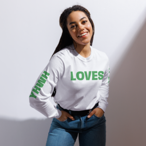 YHWH loves YALL (Long-sleeved white)